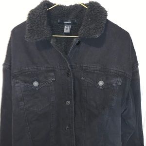 Black Collared Forever 21 Jean Jacket
